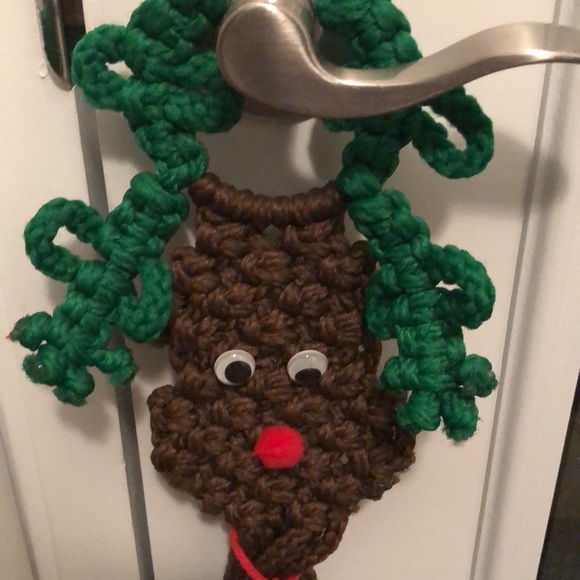 Vintage OOAK Reindeer Handmade Door Handle Decor - Picture 4 of 9